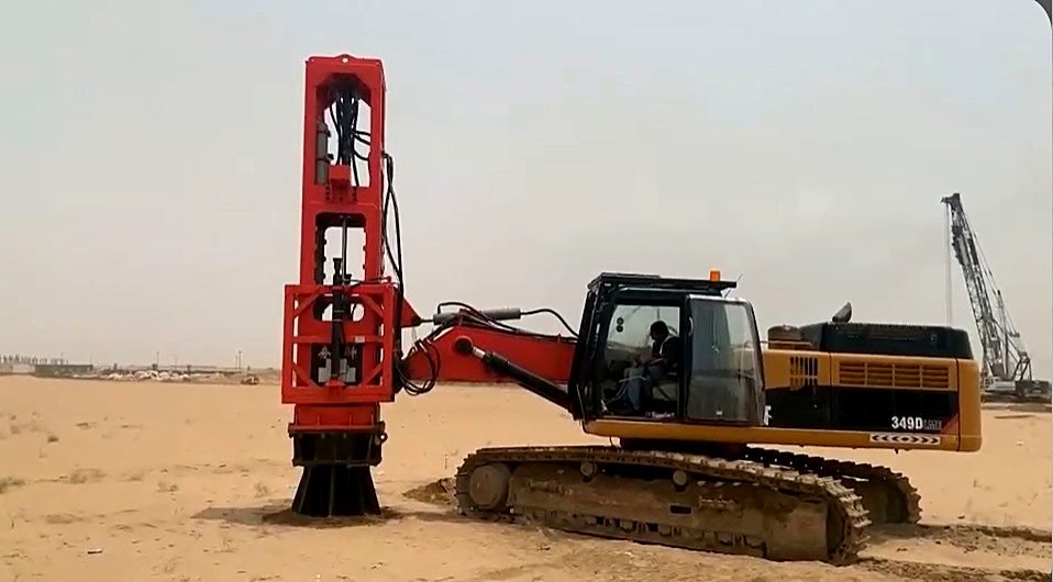 GPS heavy excavator and compaction equipment on a civil infrastructure site