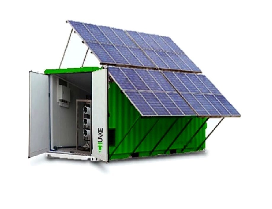 GPS modular hybrid solar energy and desalination container